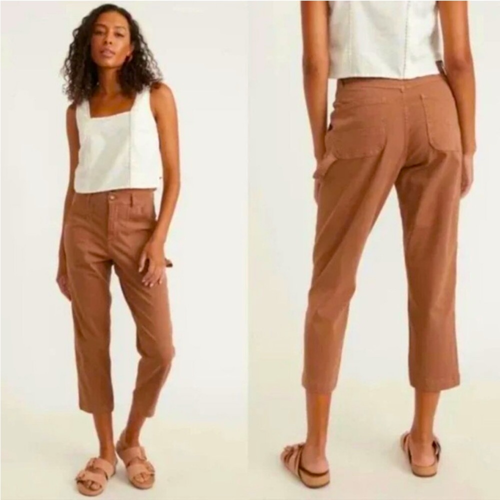 Marine Layer Cropped Ankle Pants in Brown